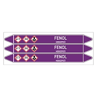 Značení potrubí, fenol,3 ks, 355 × 37 mm